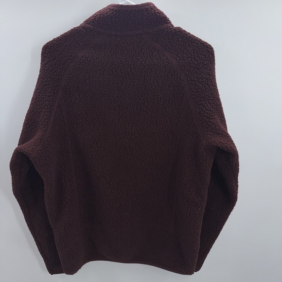 PATAGONIA Retro Pile Brown FLEECE Three Pockets Full Zip Jacket Mens Medium - Picture 4 of 8